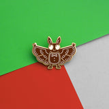 Gingerbread Mothman | Cryptid Pin | Close Up