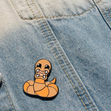 Mongolian Death Worm | Cryptid Pin | Denim
